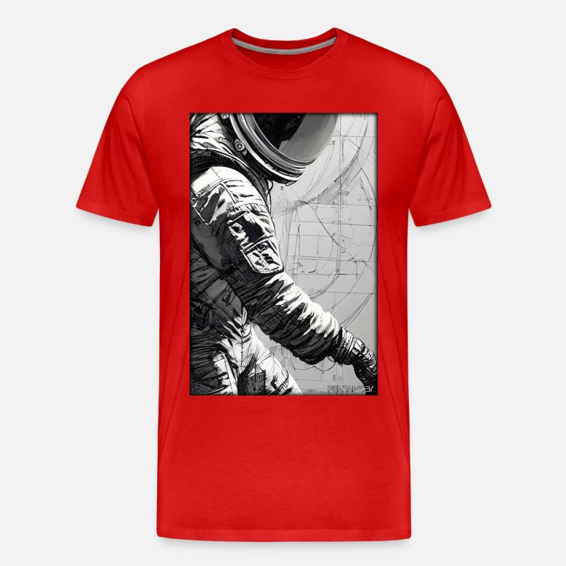 Astronaut Zukunft Sci-Fi Technik - Männer Premium Bio T-Shirt - Rot