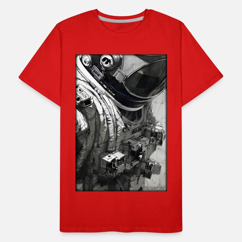 Astronaut Zukunft Sci-Fi Technik Männer Premium Bio T-Shirt