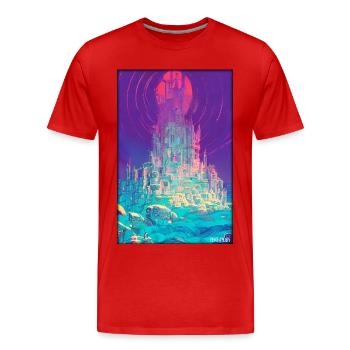 Schloss Burg Festung Architektur Landschaft - Männer Premium Bio T-Shirt - Rot - Vorne - Damien (186cm)
