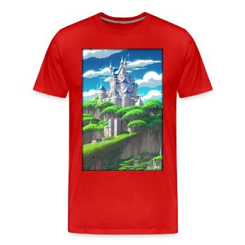 Schloss Burg Festung Architektur Landschaft - Männer Premium Bio T-Shirt - Rot - Vorne - Damien (186cm)