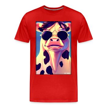 Vache Lunettes de soleil Wildlife Farm Vache laitière - T-shirt bio Premium Homme - rouge - Devant - Damien (186cm)
