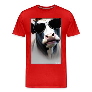 Vache Lunettes de soleil Wildlife Farm Vache laitière - T-shirt bio Premium Homme - rouge - Devant - Damien (186cm)
