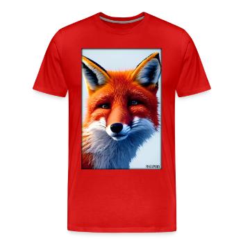 Fuchs Tierwelt Waldtier Tiere Wildnis - Männer Premium Bio T-Shirt - Rot - Vorne - Damien (186cm)