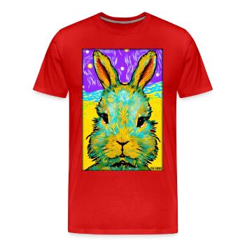 Hase Osterhase Ostern Haustier Osterfest Feiertag - Männer Premium Bio T-Shirt - Rot - Vorne - Damien (186cm)
