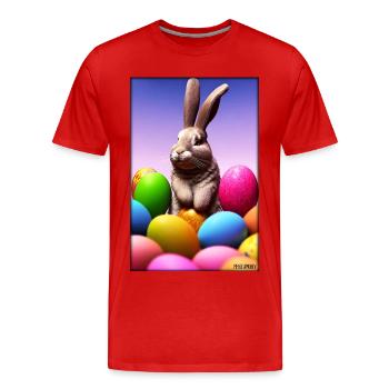 Hase Osterhase Ostern Haustier Osterfest Feiertag - Männer Premium Bio T-Shirt - Rot - Vorne - Damien (186cm)