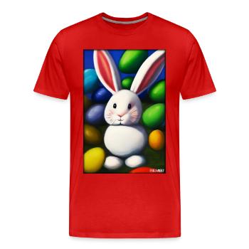 Rabbit Easter Easter Pet Easter Holiday - Men's Premium Organic T-Shirt - red - Front - Damien (186cm)
