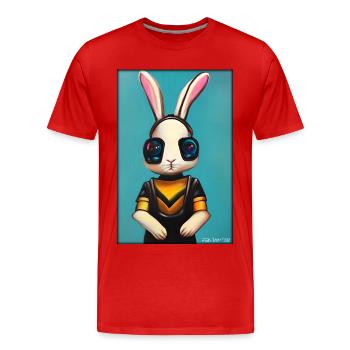 Pâques Pâques Cyber Future Sci-Fi Animal - T-shirt bio Premium Homme - rouge - Devant - Damien (186cm)