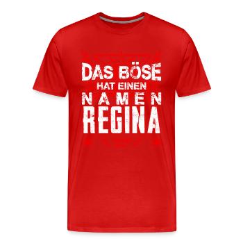 REGINA - böse - Männer Premium Bio T-Shirt - Rot - Vorne - Damien (186cm)