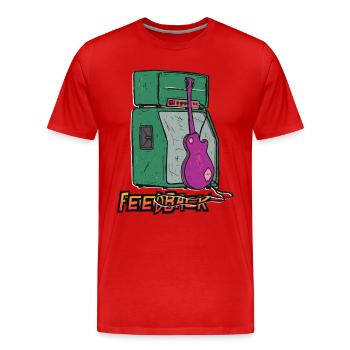 Sound-Feedback-Grafik - Männer Premium Bio T-Shirt - Rot - Vorne - Damien (186cm)