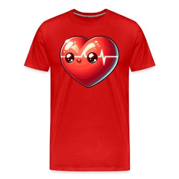 Lebendiges Herz - Männer Premium Bio T-Shirt - Rot - Vorne - Damien (186cm)