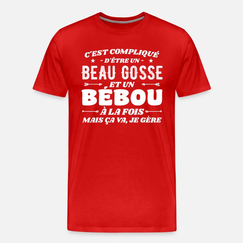 Komplizierte Beau Gosse und Bébou - Männer Premium Bio T-Shirt - Rot