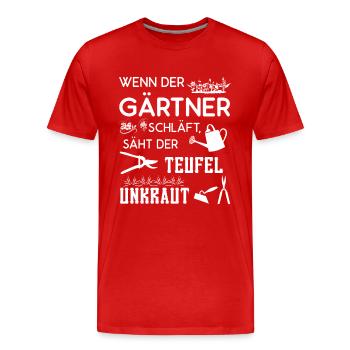 Gärtner - Männer Premium Bio T-Shirt - Rot - Vorne - Damien (186cm)