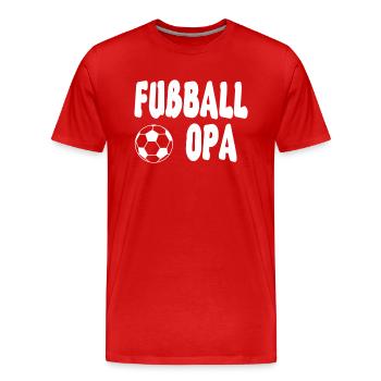 Fussball Opa Shirt - Männer Premium Bio T-Shirt - Rot - Vorne - Damien (186cm)