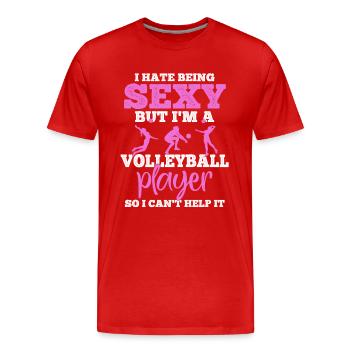 Volleyball players - Men's Premium Organic T-Shirt - red - Front - Damien (186cm)