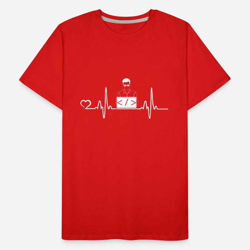 Programmer presents heartbeat Men's Premium Organic T-Shirt