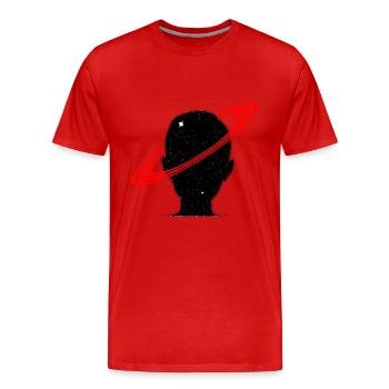 Kopf Weltraum Galaxie Space Saturn Sterne T-Shirts - Männer Premium Bio T-Shirt - Rot - Vorne - Damien (186cm)