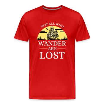 Wander are Lost - Lustiger Pilzesammler Spruch Pil - Männer Premium Bio T-Shirt - Rot - Vorne - Damien (186cm)