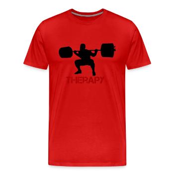 Gymnastique de musculation de musculation de levage - T-shirt bio Premium Homme - rouge - Devant - Damien (186cm)