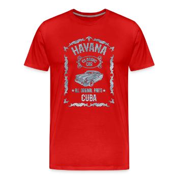 Classic Car Cuba Havana classic car - Men's Premium Organic T-Shirt - red - Front - Damien (186cm)