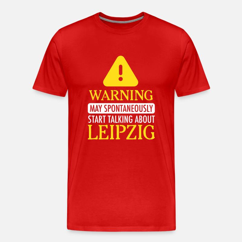 WARNING! : Leipzig - Männer Premium Bio T-Shirt - Rot