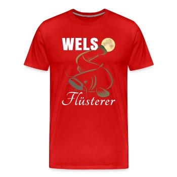 Wels Angeln - Männer Premium Bio T-Shirt - Rot - Vorne - Damien (186cm)
