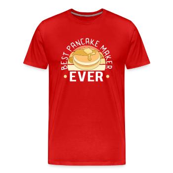Pancake Maker Pancake Lover Funny Waffle - Men's Premium Organic T-Shirt - red - Front - Damien (186cm)
