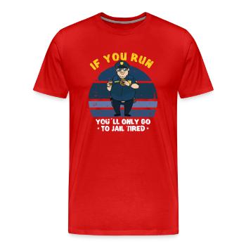 Police Cop Officer Police Office - Men's Premium Organic T-Shirt - red - Front - Damien (186cm)