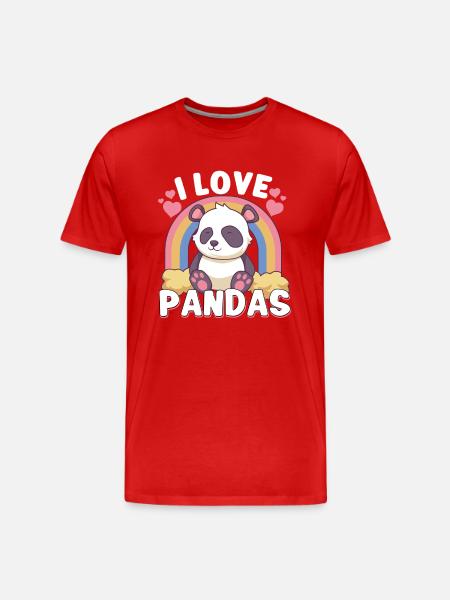 Pandabear Panda Bamboo Wildlife China - Men's Premium Organic T-Shirt - red