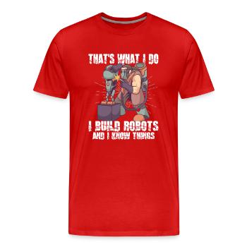 Robotik Ingenieur Für Maschinelles Lernen - Männer Premium Bio T-Shirt - Rot - Vorne - Damien (186cm)