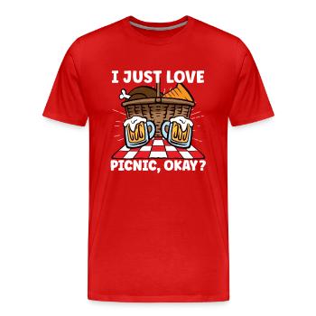 Picnic Lover Pique-Panier de nourriture Date de pique- - T-shirt bio Premium Homme - rouge - Devant - Damien (186cm)