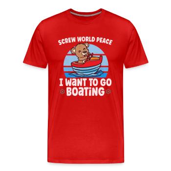 Voilier Voilier Bateau Kid Enfant Yacht Bateau - T-shirt bio Premium Homme - rouge - Devant - Damien (186cm)