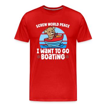 Voilier Voilier Bateau Kid Enfant Yacht Bateau - T-shirt bio Premium Homme - rouge - Devant - Damien (186cm)