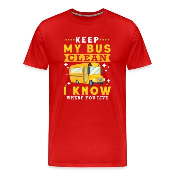 Funny School Bus Driver Appreciation anniversary - Männer Premium Bio T-Shirt - Rot - Vorne - Damien (186cm)