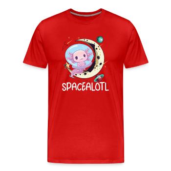 Axolotl Astronaute Astronomie Système Solaire Poison - T-shirt bio Premium Homme - rouge - Devant - Damien (186cm)