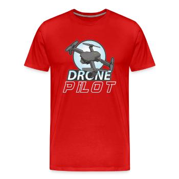 Drohne Pilot Opa Geschenkidee Alter Mann Mit - Männer Premium Bio T-Shirt - Rot - Vorne - Damien (186cm)