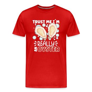 Oyster Lovers Funny Oyster Oyster Shucker - Men's Premium Organic T-Shirt - red - Front - Damien (186cm)
