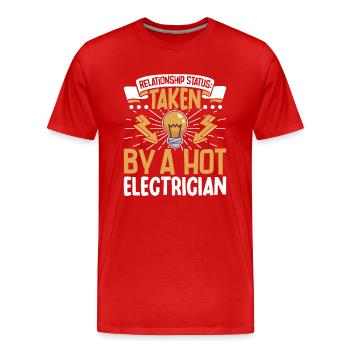 Electrician Electrical Engineer Lineman Electrical - Men's Premium Organic T-Shirt - red - Front - Damien (186cm)