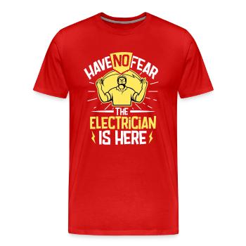 Electrician Electrical Engineer Lineman Electrical - Men's Premium Organic T-Shirt - red - Front - Damien (186cm)