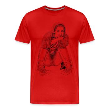 keep calm - Men's Premium Organic T-Shirt - red - Front - Damien (186cm)