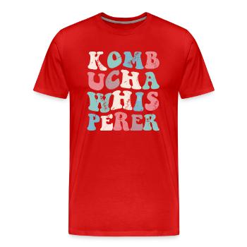 Kombucha Whisperer Vintage - Männer Premium Bio T-Shirt - Rot - Vorne - Damien (186cm)