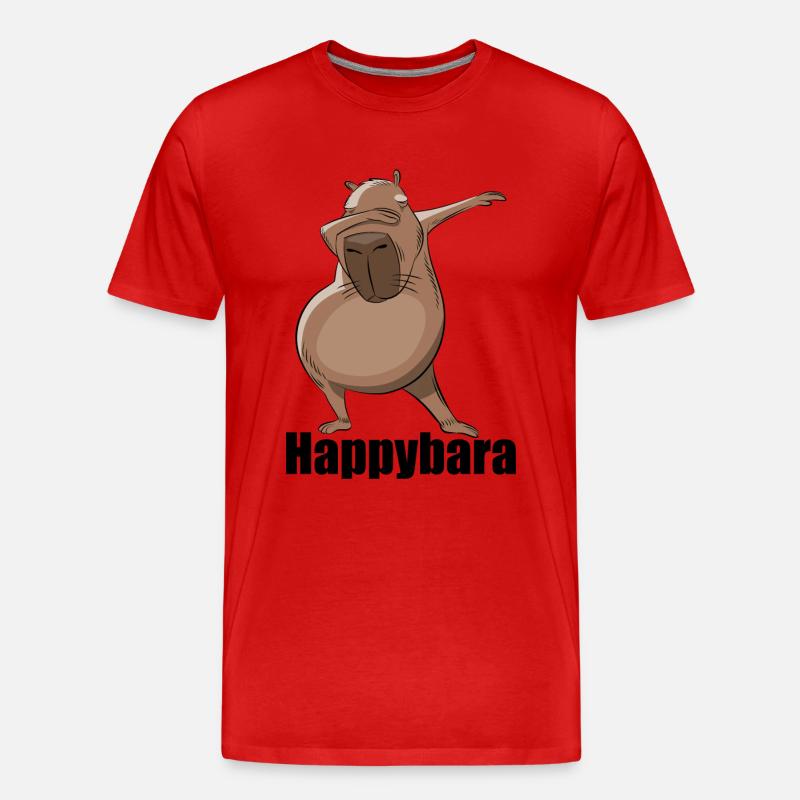 Capybara Dabbing Happybara Geschenk - Männer Premium Bio T-Shirt - Rot