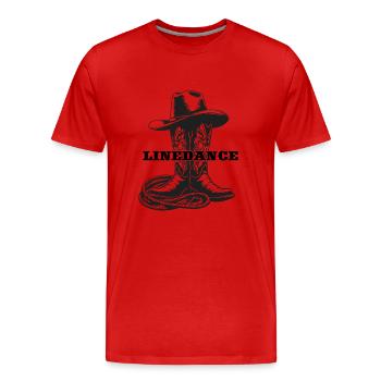 Linedance Linedancing Country Fan - Geschenk - Männer Premium Bio T-Shirt - Rot - Vorne - Damien (186cm)