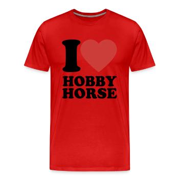 J’aime hobby cheval - Coeur - Hobby - T-shirt bio Premium Homme - rouge - Devant - Damien (186cm)