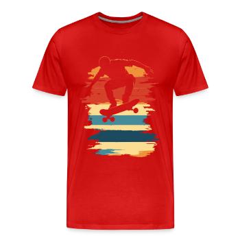 Skateboard Retro vintage Skating Skateboarding - Männer Premium Bio T-Shirt - Rot - Vorne - Damien (186cm)