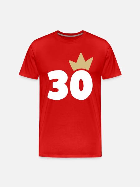 30 Krone Nummer 30 - Männer Premium Bio T-Shirt - Rot