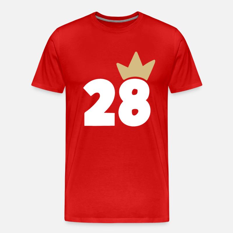 28 Krone Nummer 28 - Männer Premium Bio T-Shirt - Rot