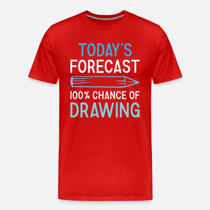Drawer Today's Forecast Drawing - Männer Premium Bio T-Shirt - Rot