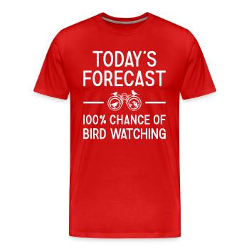 Bird Watcher Today's Forecast Bird Watching - Männer Premium Bio T-Shirt - Rot - Vorne - Damien (186cm)
