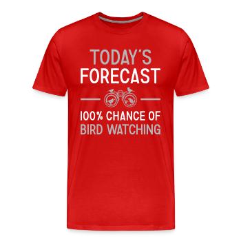 Bird Watcher Today's Forecast Bird Watching - Männer Premium Bio T-Shirt - Rot - Vorne - Damien (186cm)