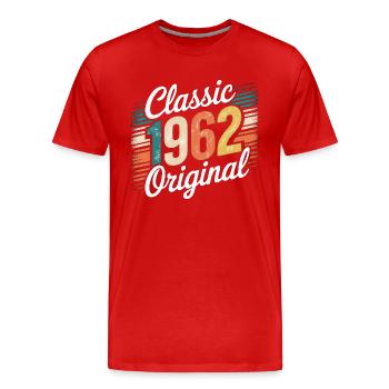 Classic 1962 Original - 63. Geburtstag - Männer Premium Bio T-Shirt - Rot - Vorne - Damien (186cm)
